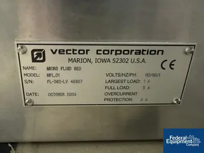 USED Vector Vector Micro Flo-Coater Model MFL.01