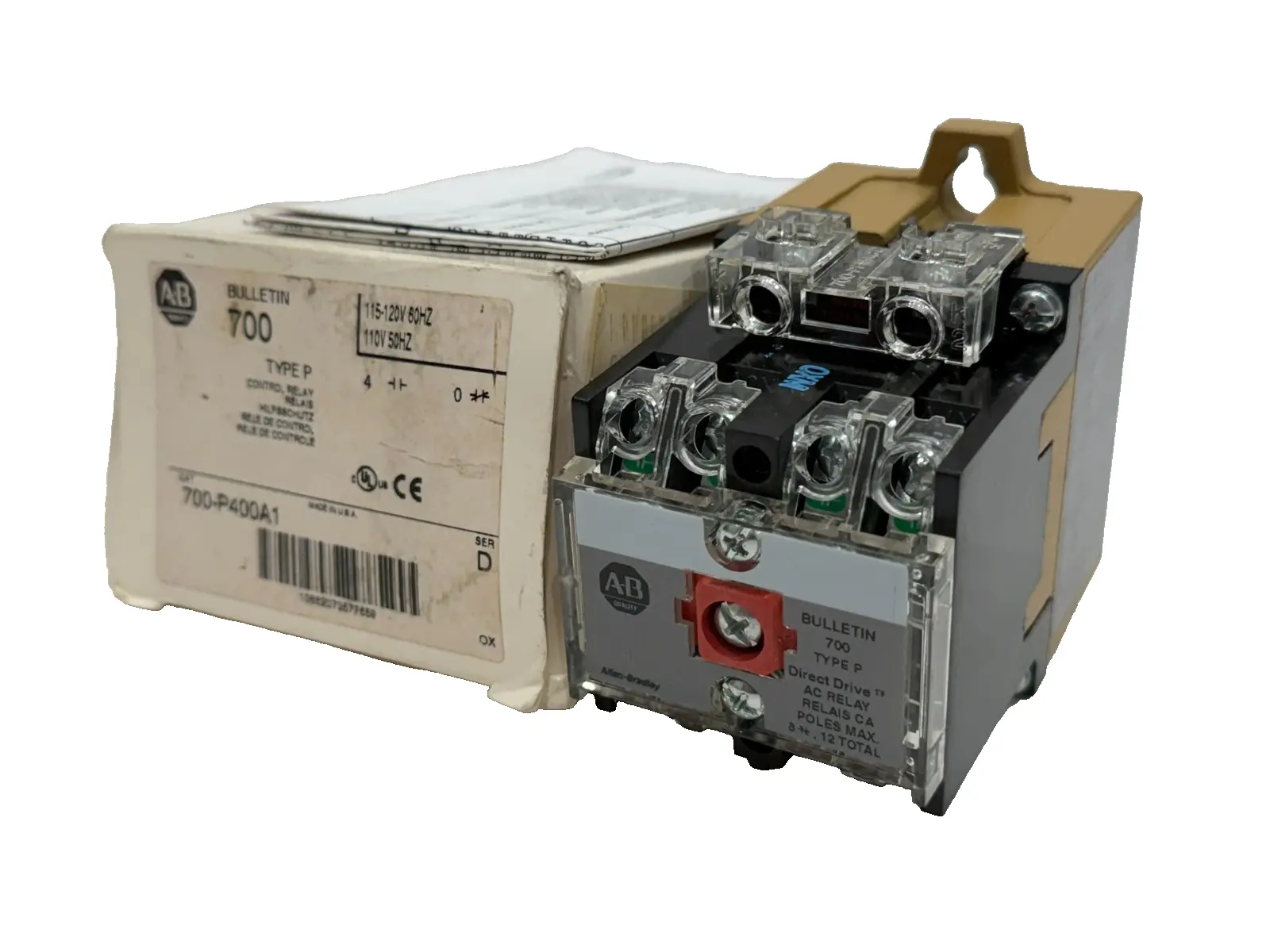 ALLEN BRADLEY 700-P400A1 AC RELAY SER. D 700P400A1 NEW, SURPLUS