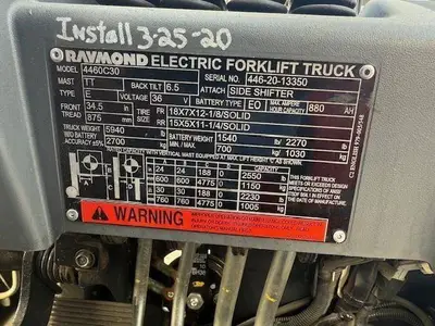 Used 2020 RAYMOND 4460C30 3-Wheel Sit down Electric Counterbalance Forklifts Illinois US | Somerset Equipment Sales #1546241