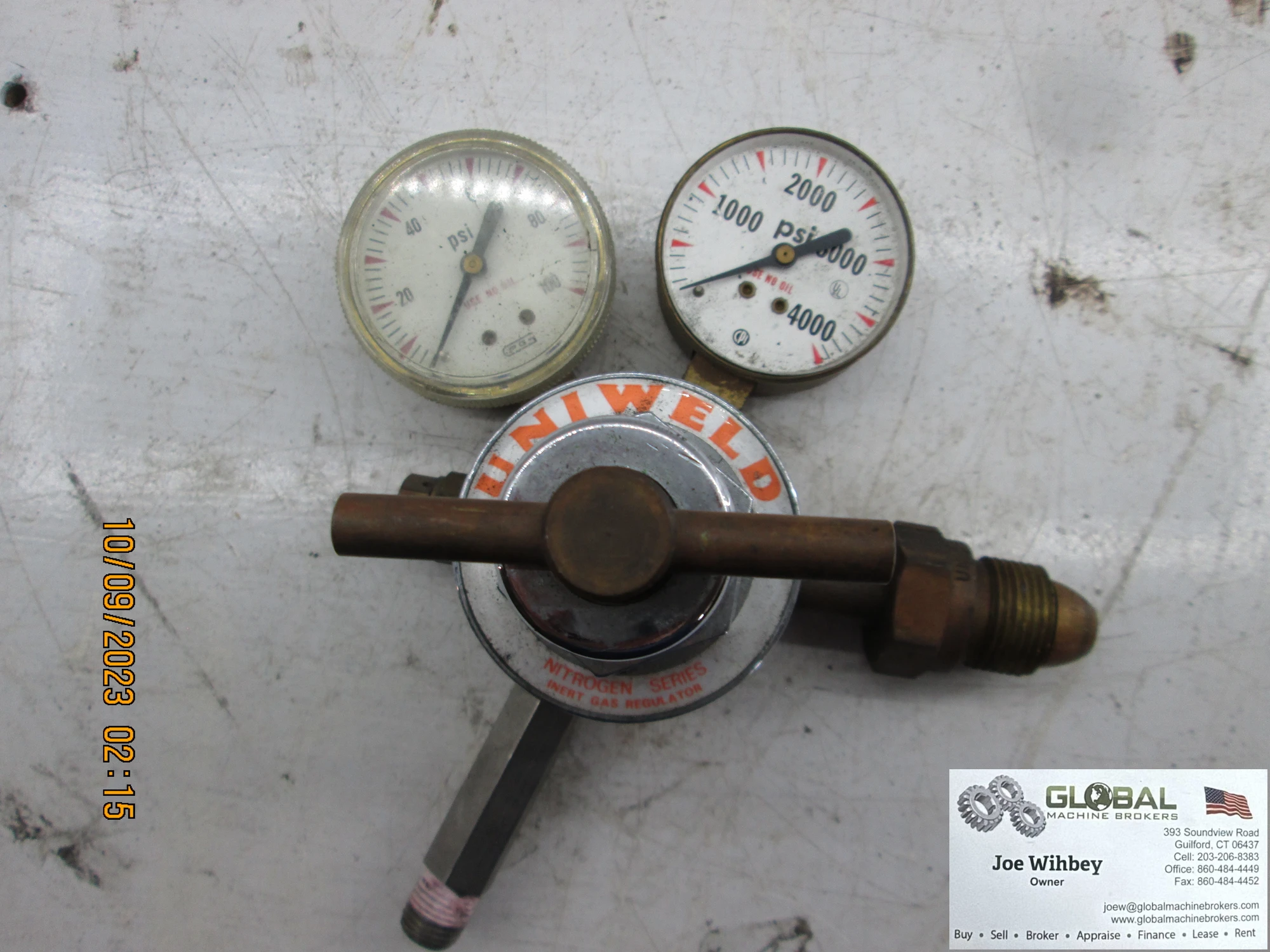 Uniweld Nitrogen Series Dual Air Compressor Gauge 4000psi max