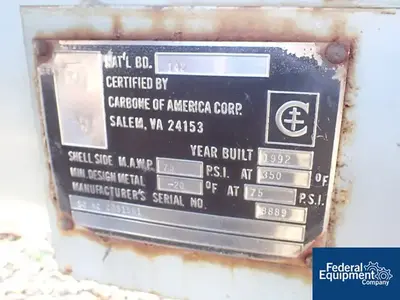 USED Kearney Industries 70.663 Sq Ft Carbone Heat Exchanger, 75#