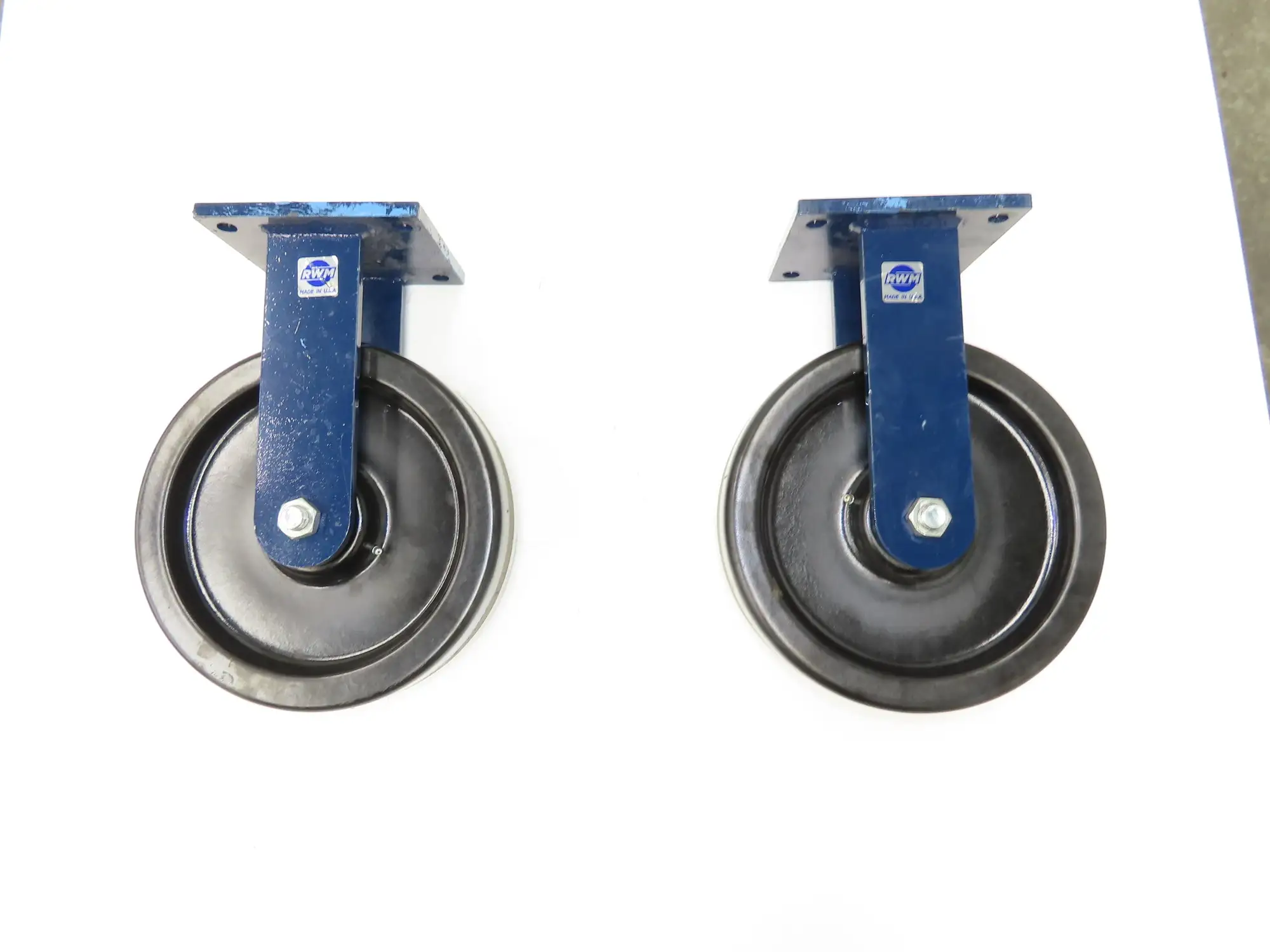 RWM 75 Series Rigid Caster Wheel 12"x 3" Height 15-1/2"-Top of Plate Lot of 2