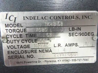Indelac Controls 7K4B-68 Electric Valve Actuator 115V 7020 In-Lb K Series