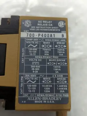 Used ALLEN-BRADLEY 700-P400A1 Miscellaneous Equipment (Electrical & Power) | Surplus Asset Holdings #1200351
