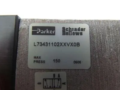 Parker Schrader Bellows L73431102XXVX0B Pneumatic Solenoid Valve 250 Series