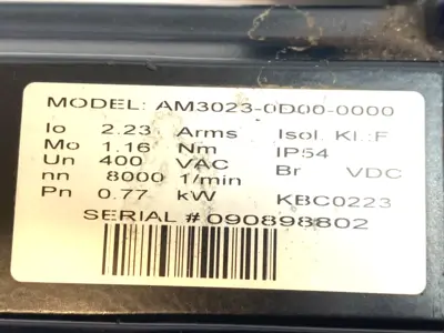 Used Beckhoff Low-inertia Synchronous Servo Motor 1.16 Nm (M0), F2 Servo Motors Michigan US | Maverick Industrial Sales #1389877