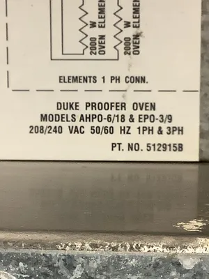 152-0506 Duke AHPO Subway Electric Proofer/Convection Oven
