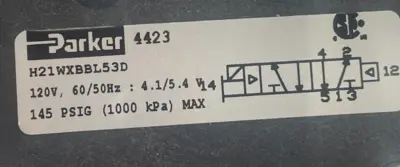 NEW PARKER H21WXBBL53D SINGLE SOLENOID VALVE