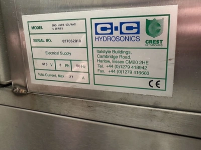 Used Solvac S-Series Ultrasonic Cleaning Systems GB | Charter Auctions #1364778