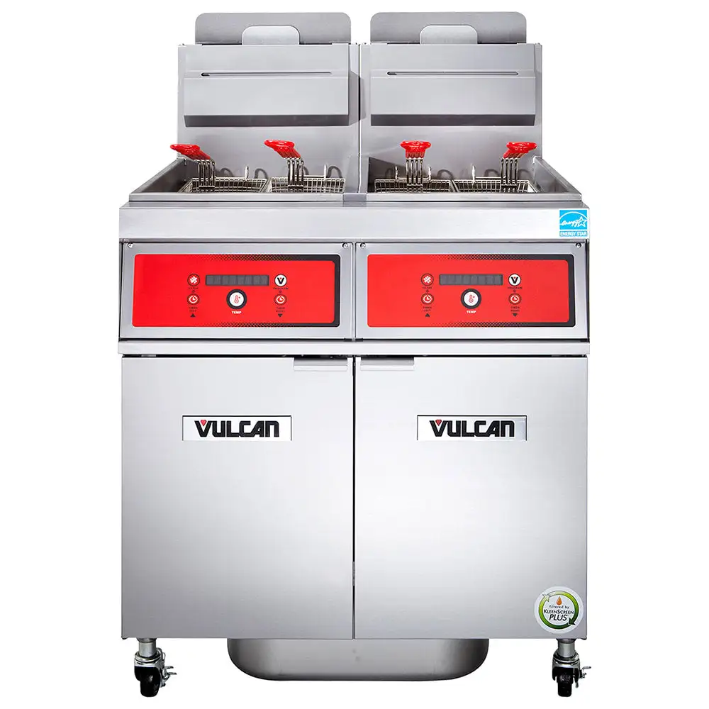 Vulcan 2VK45DF Gas Fryer - (2) 50 Lb Vats, Floor Model, Liquid Propane