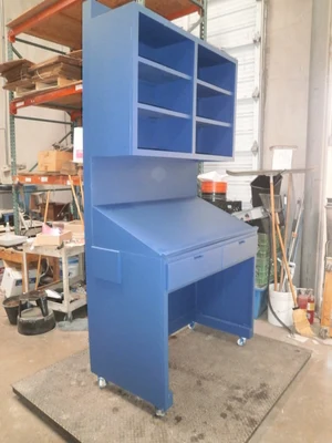 Custom BLUE Design Storage-Workbench 47 1/2" x 26" X 95 "