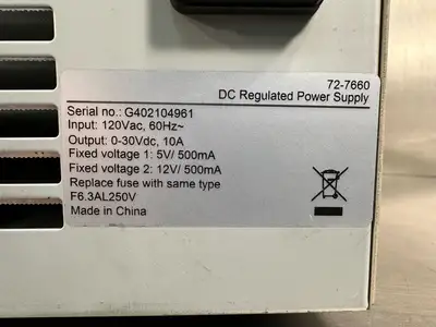Tenma 72-7660 DC Regulated Power Supply 120VAC 60Hz~ (4.3.2 )