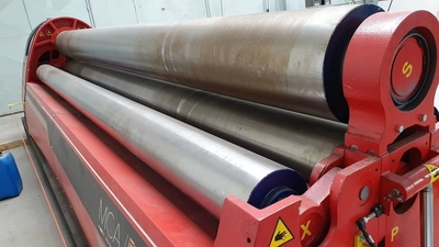 DAVI CNC 4-Rolls Hydraulic Plate Bending Rolls (2019), condition of a new, visible under power