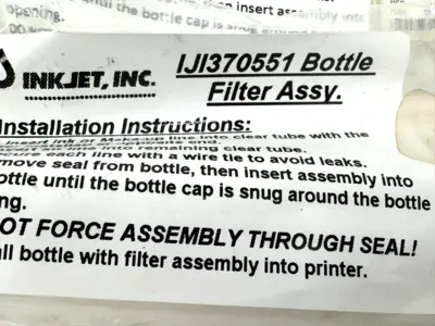 LOT OF 2 NEW INKJET / VIDEOJET SP370551 BOTTLE FILTERS IJI370551