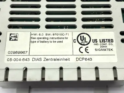 USED SIGMATEK DIAS CPU PROCESSOR MODULE DCP 643