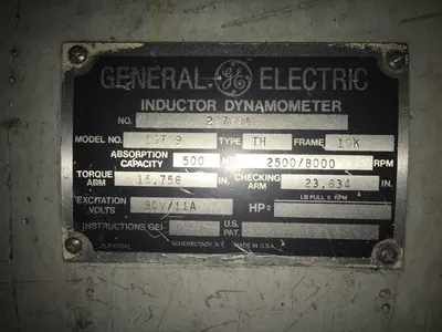 GE 500 hp Dynamometer, Installed Unit