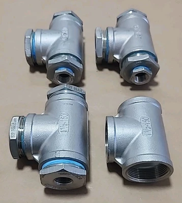 *NEW SURPLUS* [4] G13AB NPT Swing Check Valve Stainless Steel 1-1/2" + Warranty!