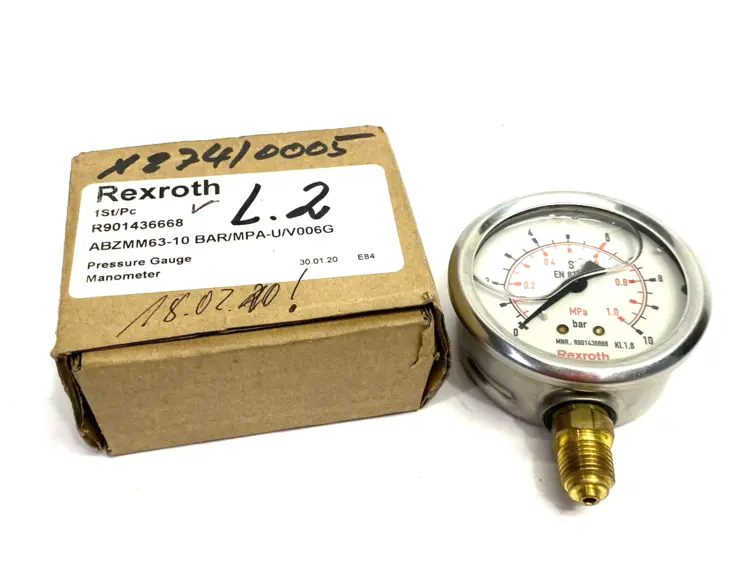 New | in-Stock BOSCH REXROTH MANOMETER PRESSURE GAUGE ABZMM 63- 10BAR/MPA-U/V006G Miscellaneous MRO | Maverick Industrial Sales #1121574
