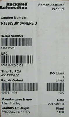 REFURBISHED ALLEN BRADLEY 1336S-B010-AN-EN6 AC DRIVE SER.D 1336SB010ANEN6