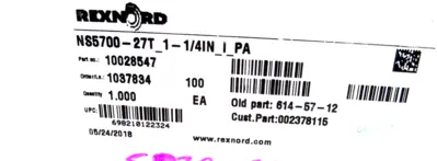 NEW REXNORD 10028547 SPROCKET NS5700-27T_1-1/4IN_-_PA 614-57-12