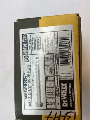 DeWalt PFM1411220 Screw-Anchors Carbon Steel 2 1/2" x 3/8 BOX OF 23 - New Other