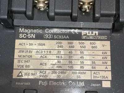 Used FUJI ELECTRIC SC5N Relays & Switches Ohio US | HGR 24 #1406101