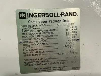 Used INGERSOLL RAND SSREP25SE Rotary Screw & Sliding Vane Air Compressors Ohio US | HGR 24 #1309937