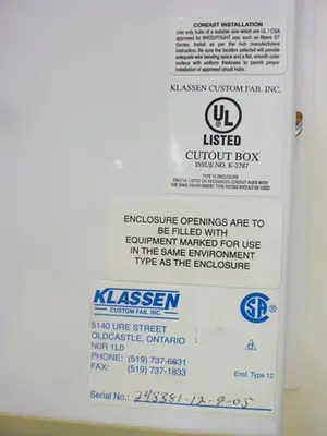 USED KLASSEN ENCLOSURE124