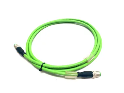 USED BECKHOFF DOUBLE ENDED ETHERCAT CABLE M12 4-PIN 2M LENGTH