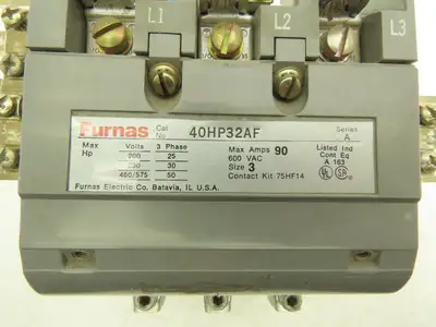 Furnas 40HP32AF Contactor Motor Starter 3Ph 600v 50Hp Ser A Coil 120v Size 3 90A
