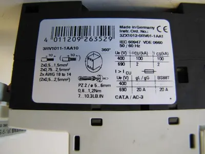 USED SIEMENS 3RV1011-AA10