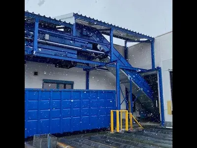 USED 2018 HUBER RHIHPV 120 CONVEYOR SYSTEM WITH LOADING BUNKER