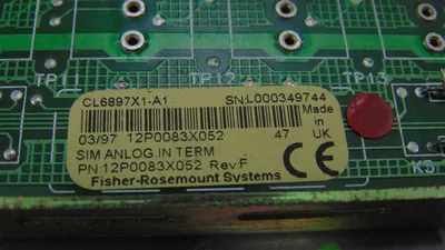 Fisher Rosemount CL6897X1-A1 Sim Analog Input Terminator 12P0083X052 Rev. F Used