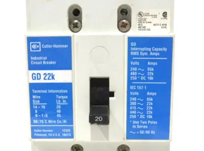 NEW CUTLER HAMMER GD3020 CIRCUIT BREAKER 3P 125-250VDC