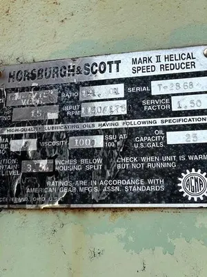 USED HORSBURGH & SCOTT MARK 2 HELICAL SPEED REDUCER