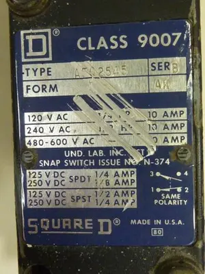 USED SQUARE D 9007-AEQ2545