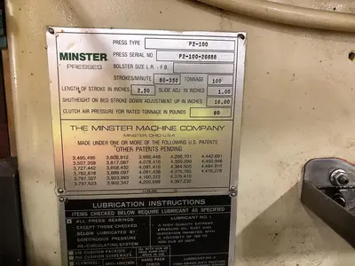 USED MINSTER P2-100