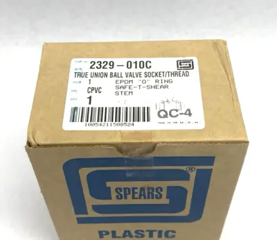 New | in-Stock Spears True Union PVC Ball Valve, SOC/FNPT, Gray 1", EPDM Pump & Valve Parts Michigan US | Maverick Industrial Sales #1395718