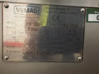 Used 2016 VEMAG HP 30E Sausage Stuffers Illinois US | M&M Equipment Corp. #1366966