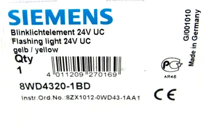 NEW SIEMENS 8WD4320-1BD FLASHING LIGHT 8WD43201BD