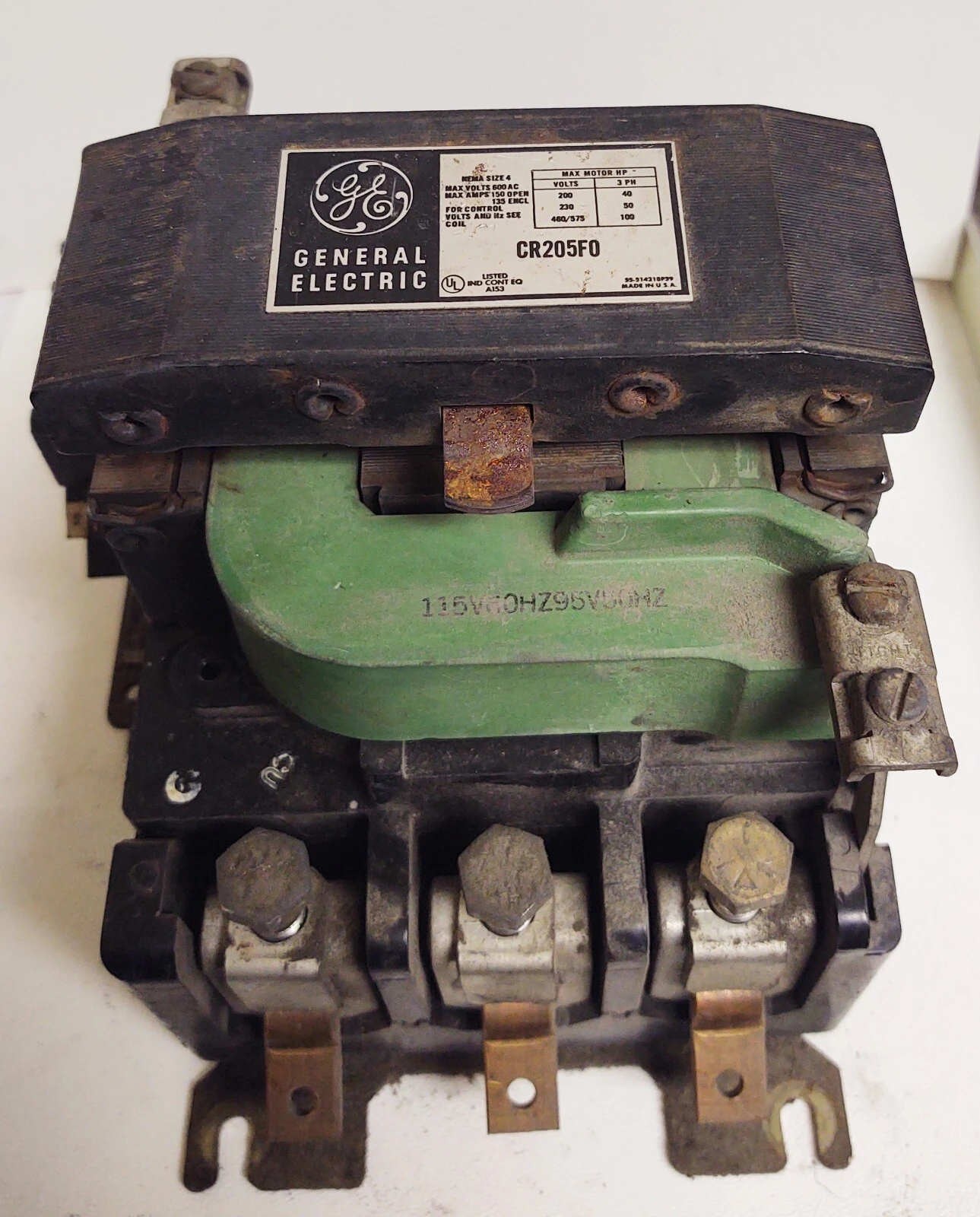 GE NEMA Size 4 General Electric Motor Starter 150 Amp CR205F 3 Poles 115V Coil