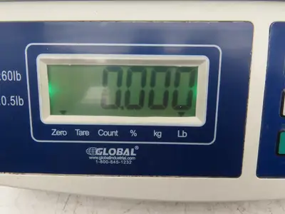 Global 240878 Digital Scales Table Top 0.5-60Lbs / 27Kg 120VAC Power Cord