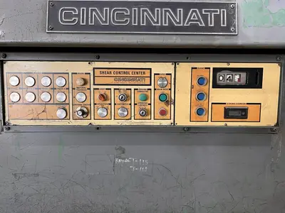 6' X 10 GAUGE CINCINNATI MODEL #135 HYDRAULIC POWER SHEAR WITH BACK GAUGE: STOCK #20791