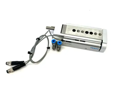 USED FESTO MINI SLIDE 30MM STROKE 543944 W/ DUAL PROXIMITY SWITCHES