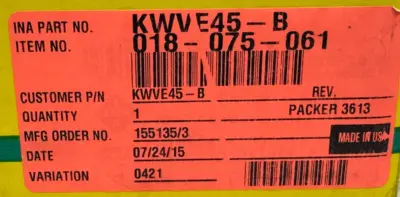 NEW INA KWVE-45-B LINEAR BEARING 018-075-061