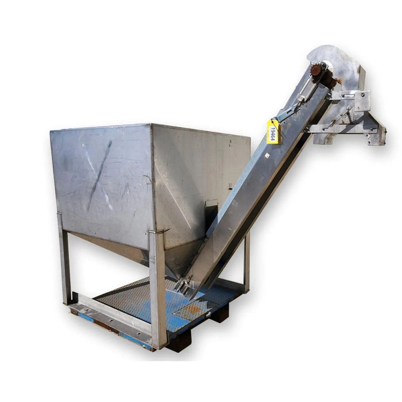 Used Stainless Steel Hopper w/ Belt Conveyor Frame [PART]