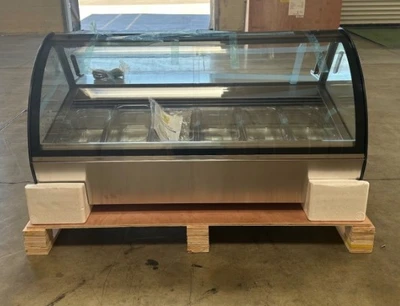 171-0152 6 Pan Self Contained Full Service Countertop Gelato Display Cooler