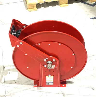 Used Reelcraft Spring-Return Dual-Pedestal Hose Reel Plumbing Equipment Michigan US | Maverick Industrial Sales #1395473