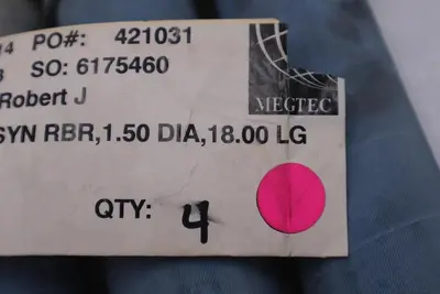LOT OF 4 MEGTEC  6175460 P/N 293973 HOSE-SYN RBR 1.50 DIA 18.00 LG STOCK 1284-A