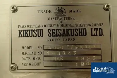 USED Kikusui Kikusui Virgo 519 KRCZ Tablet Press, 19 Station